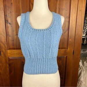Boutique Hand Knit Crochet Cottagecore Boho Soft Sleeveless Tank Top Farmhouse